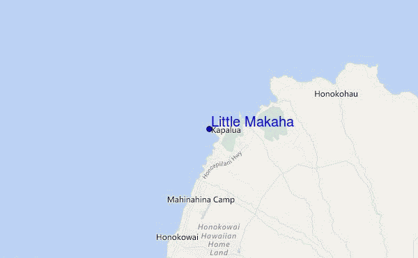 mapa de ubicación de Little Makaha