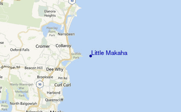 mapa de ubicación de Little Makaha