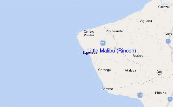 mapa de ubicación de Little Malibu (Rincon)