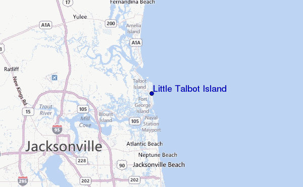 Little Talbot Island Location Map