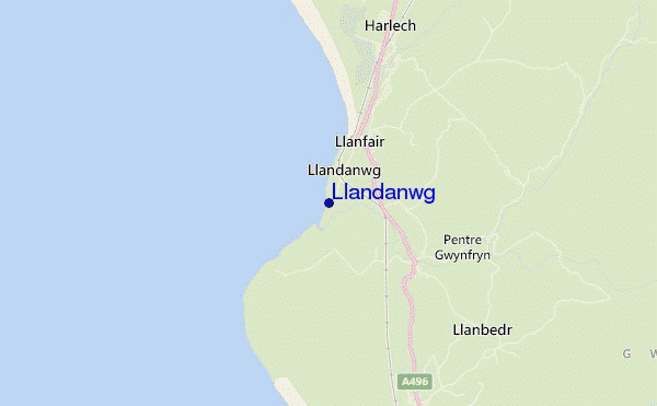 mapa de ubicación de Llandanwg