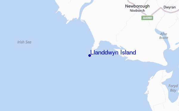 mapa de ubicación de Llanddwyn Island