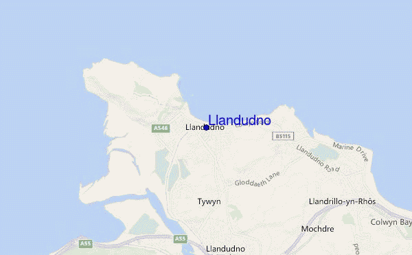mapa de ubicación de Llandudno