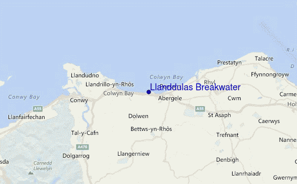 Llanddulas Breakwater Location Map