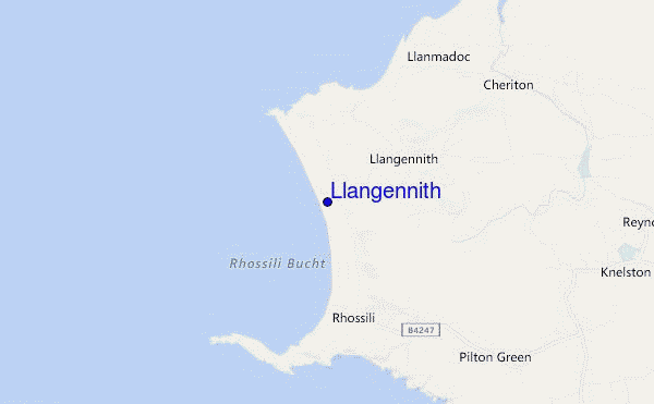 mapa de ubicación de Llangennith