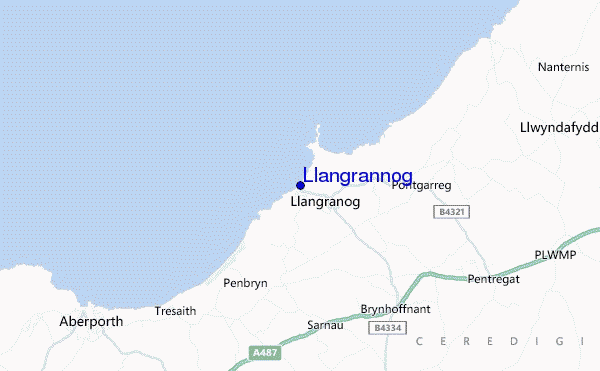 mapa de ubicación de Llangrannog