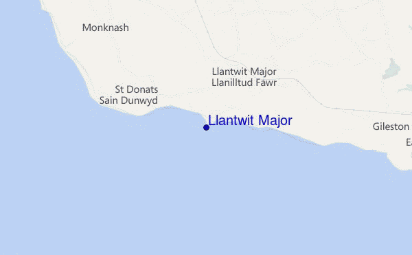 mapa de ubicación de Llantwit Major