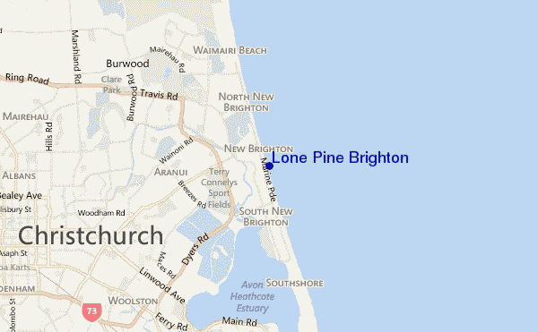 mapa de ubicación de Lone Pine Brighton