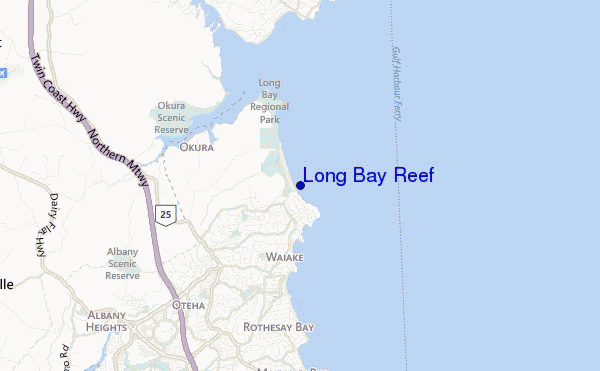 mapa de ubicación de Long Bay Reef
