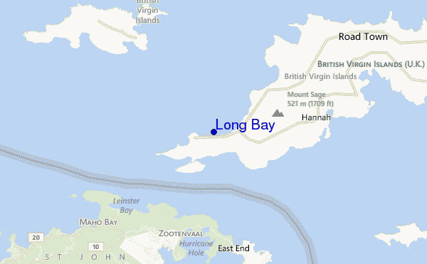 mapa de ubicación de Long Bay
