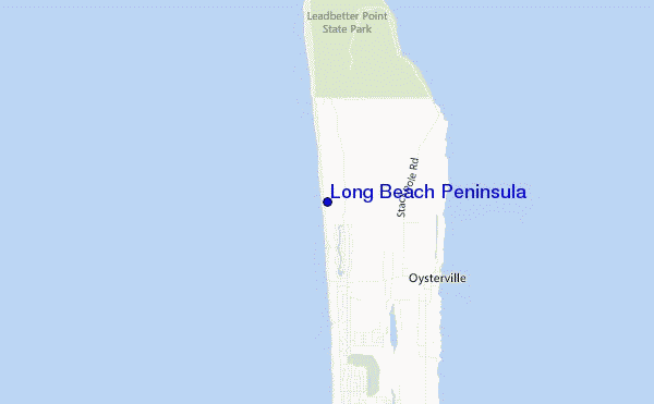 mapa de ubicación de Long Beach Peninsula