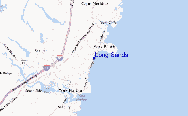 mapa de ubicación de Long Sands