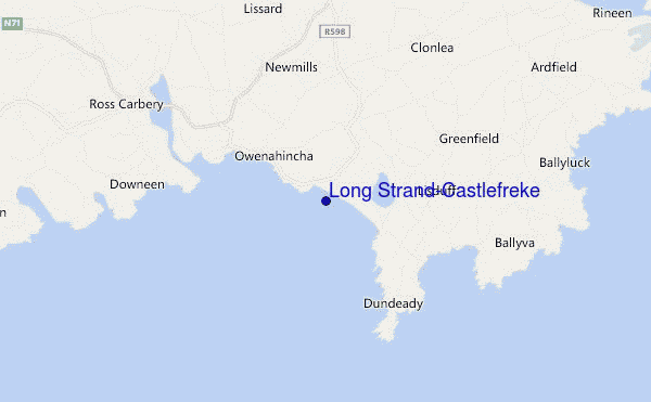 mapa de ubicación de Long Strand-Castlefreke