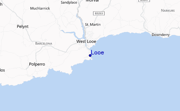 mapa de ubicación de Looe