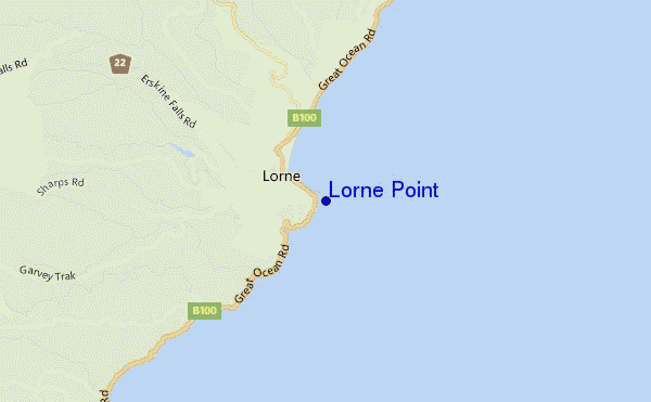mapa de ubicación de Lorne Point