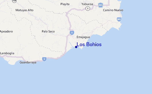mapa de ubicación de Los Bohios