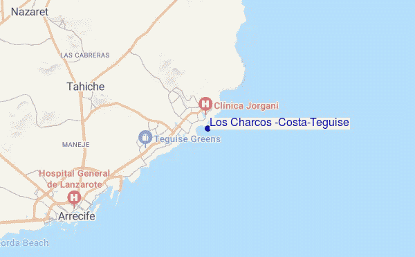 mapa de ubicación de Los Charcos (Costa-Teguise)