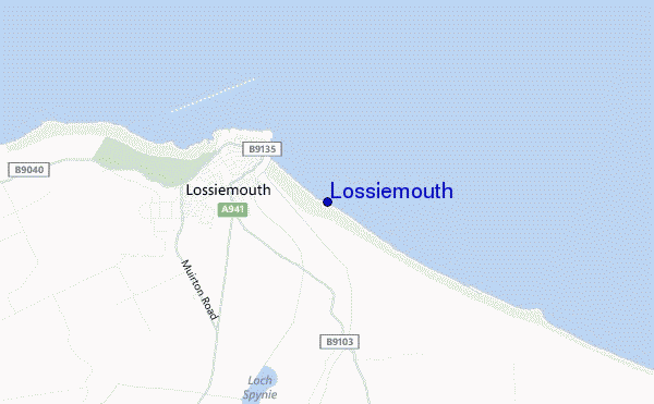 mapa de ubicación de Lossiemouth