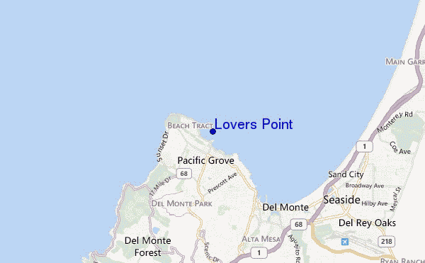 mapa de ubicación de Lovers Point