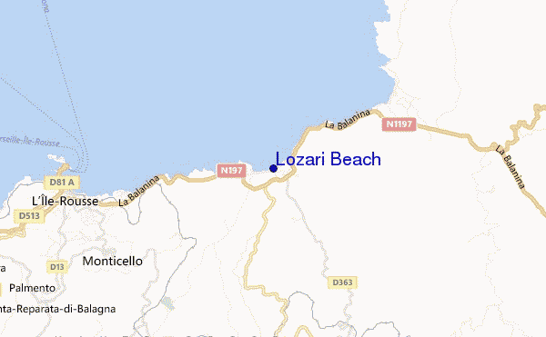 mapa de ubicación de Lozari Beach