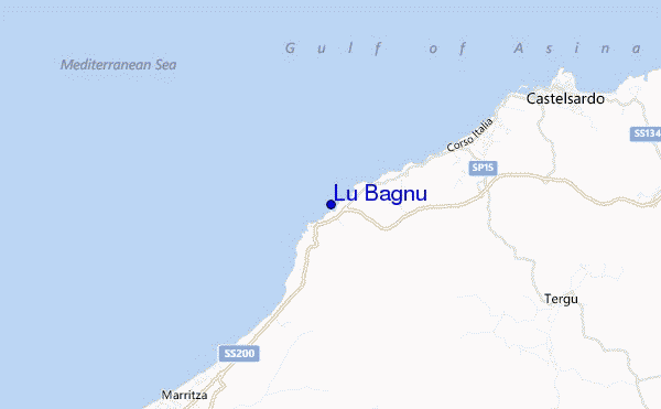 mapa de ubicación de Lu Bagnu