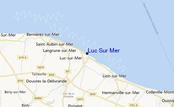 mapa de ubicación de Luc Sur Mer