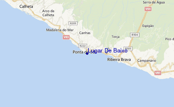 mapa de ubicación de Lugar De Baixo
