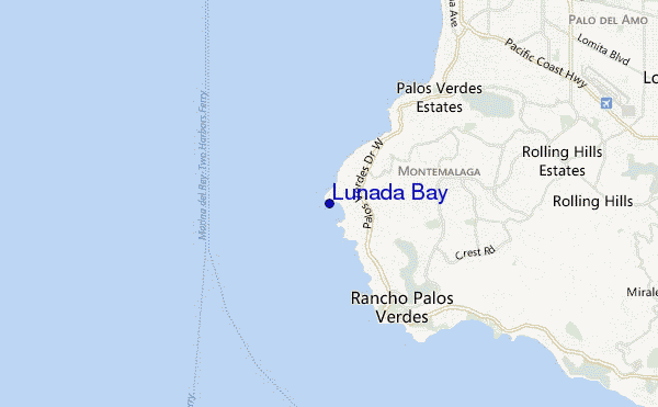mapa de ubicación de Lunada Bay
