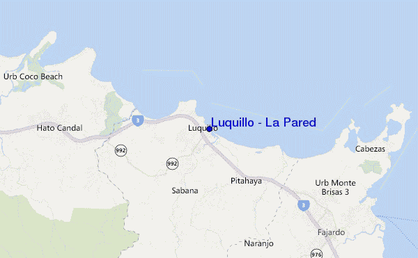 mapa de ubicación de Luquillo - La Pared