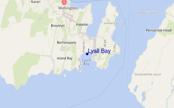 mapa de ubicación de Lyall Bay