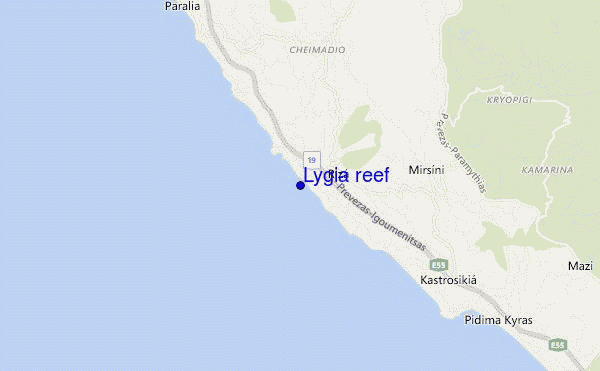 mapa de ubicación de Lygia reef