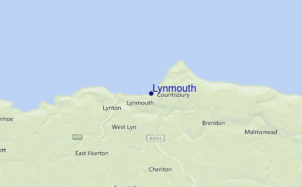 mapa de ubicación de Lynmouth