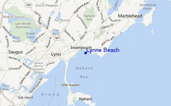 mapa de ubicación de Lynne Beach