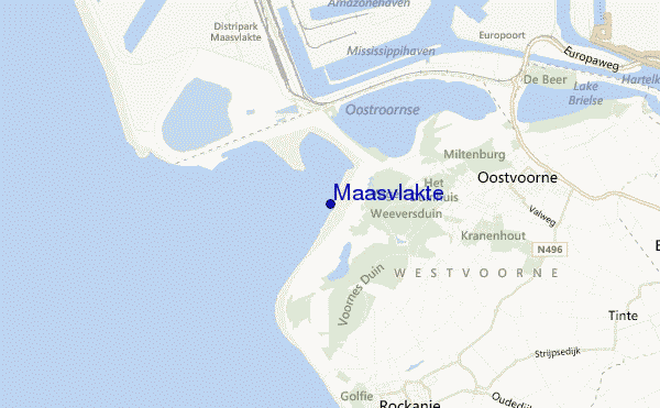 mapa de ubicación de Maasvlakte