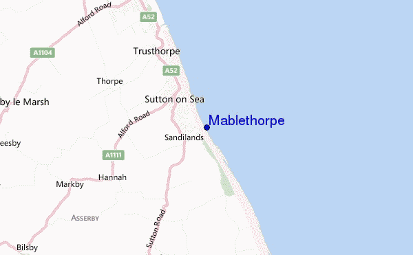 mapa de ubicación de Mablethorpe