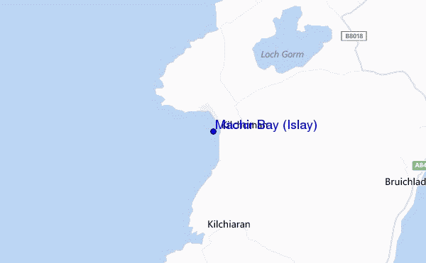 mapa de ubicación de Machir Bay (Islay)