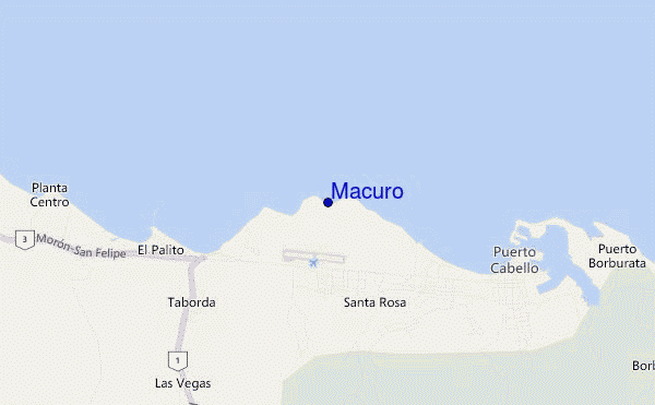 mapa de ubicación de Macuro