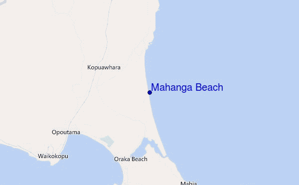 mapa de ubicación de Mahanga Beach