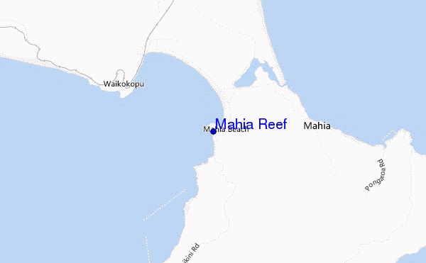 mapa de ubicación de Mahia Reef