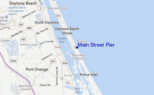 mapa de ubicación de Main Street Pier