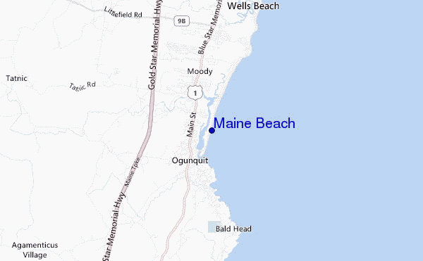 mapa de ubicación de Maine Beach