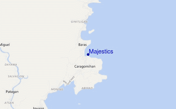 mapa de ubicación de Majestics