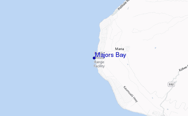 mapa de ubicación de Majors Bay