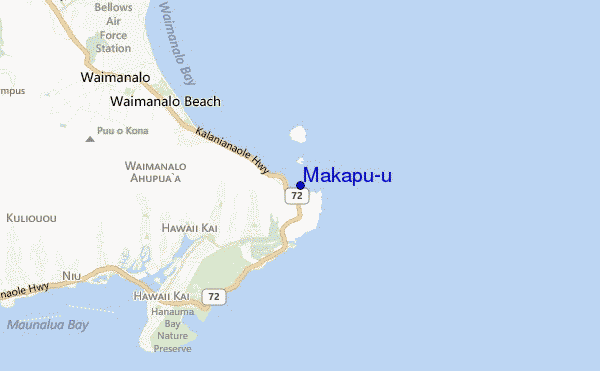 mapa de ubicación de Makapu'u