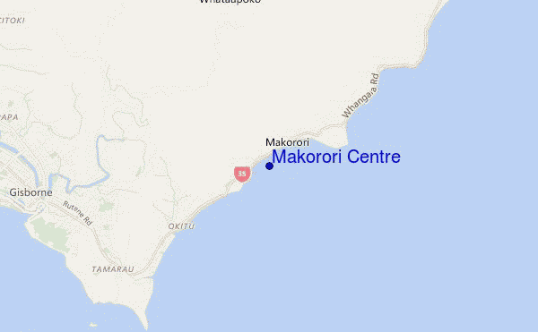 mapa de ubicación de Makorori Centre