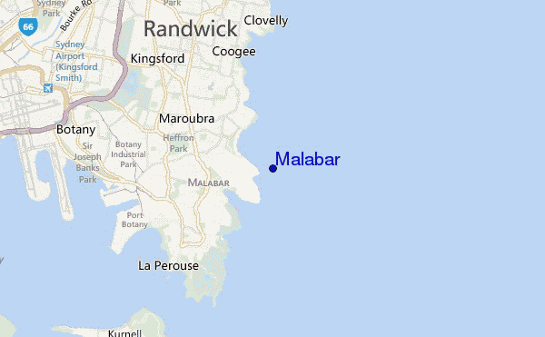 mapa de ubicación de Malabar