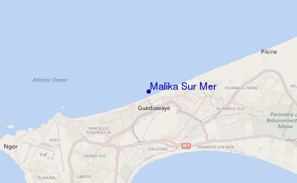 mapa de ubicación de Malika Sur Mer