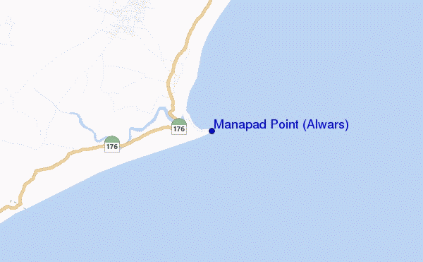 mapa de ubicación de Manapad Point (Alwars)