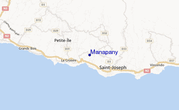 mapa de ubicación de Manapany