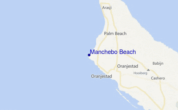 mapa de ubicación de Manchebo Beach